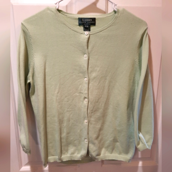 Lauren Ralph Lauren size MP Mint Green 3/4 Sleeve Cardigan - Picture 2 of 8